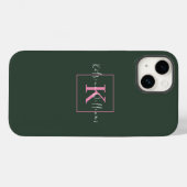 Minimalistische Branding Logo Donkergroen Roze Mon Case-Mate iPhone Case (Achterkant (horizontaal))