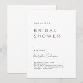 Minimalistische bridal Shower Invitation, Eenvoudi Kaart (Voorkant / Achterkant)