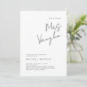 Minimalistische bridal Shower Invitation, Eenvoudi Kaart (Staand voorkant)
