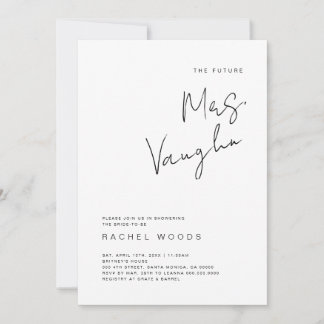Minimalistische bridal Shower Invitation, Eenvoudi Kaart