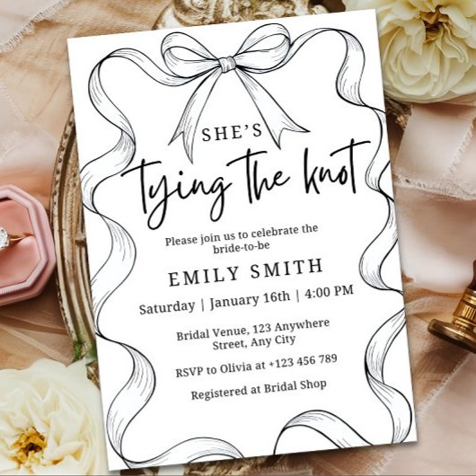 Minimalistische Bridal Shower Invitation Sjabloon, Kaart
