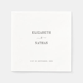 Minimalistische bride en bruidebruidjes servet