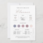 Minimalistische Bridesmaid Info Kaart (Voorkant)