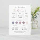 Minimalistische Bridesmaid Info Kaart (Staand voorkant)