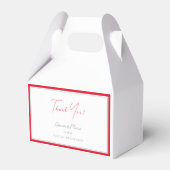 Minimalistische Bright Cherry Red Border Bruiloft Bedankdoosjes (Voorkant Zijde)