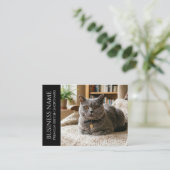 Minimalistische British Shorthair aangepaste Zwart Visitekaartje (Staand voorkant)