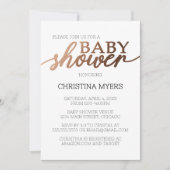 Minimalistische Bronze Elegant Baby shower Uitnodi Kaart (Voorkant)