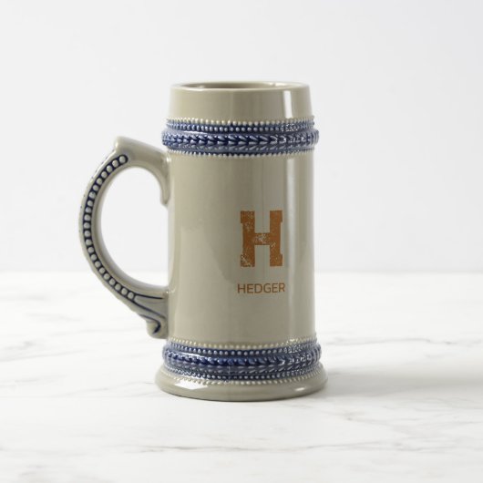 MINIMALISTISCHE BRONZEN ENKEL LETTER MONOGRAM NAAM BIERPUL (Links)