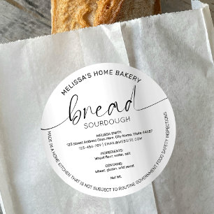 Minimalistische Brood Bakkerij Cottage Law Ingredi Ronde Sticker