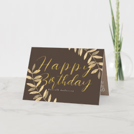 Minimalistische Brown Birthday Kaart