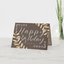 Minimalistische Brown Birthday Kaart