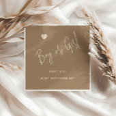 Minimalistische Brown Boy of Girl Gender Reveal Servet