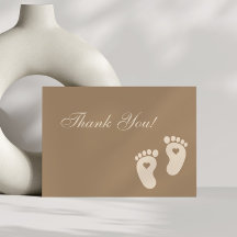 Minimalistische Brown Footprints Gender Reveal Par