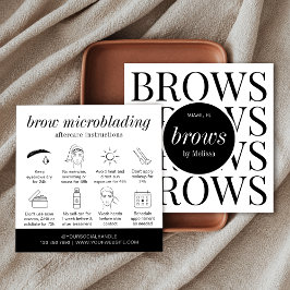 Minimalistische Brows Laminering Microblading Afte Vierkante Visitekaartje