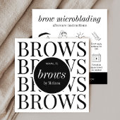 Minimalistische Brows Laminering Microblading Afte Vierkante Visitekaartje