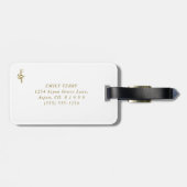 Minimalistische bruid en bruidegom bruiloft monogr bagagelabel (Achterkant horizontaal)