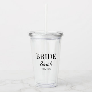 Minimalistische bruid glas tumbler aangepast huwel