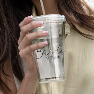 Minimalistische Bruid Ontwerp   Geschenk met Eigen Acryl Drinkbeker