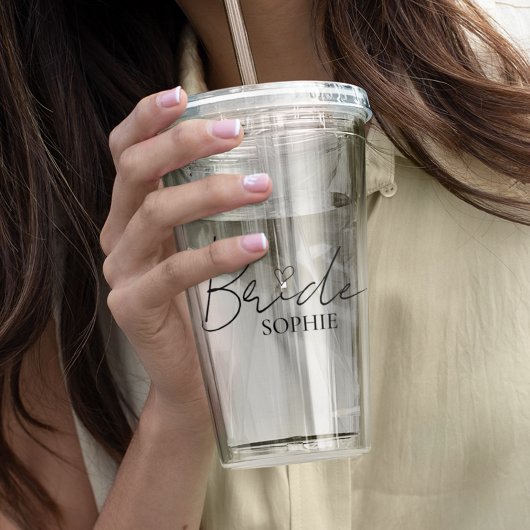 Minimalistische Bruid Ontwerp | Geschenk met Eigen Acryl Drinkbeker