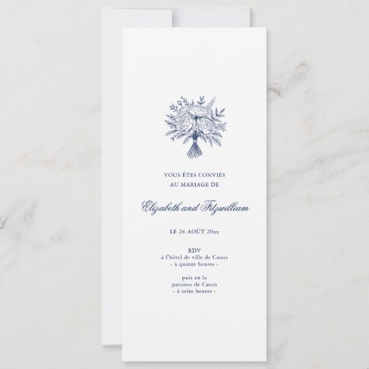 Minimalistische bruids boeket schets Bladwijzer ho Kaart (Voorkant)