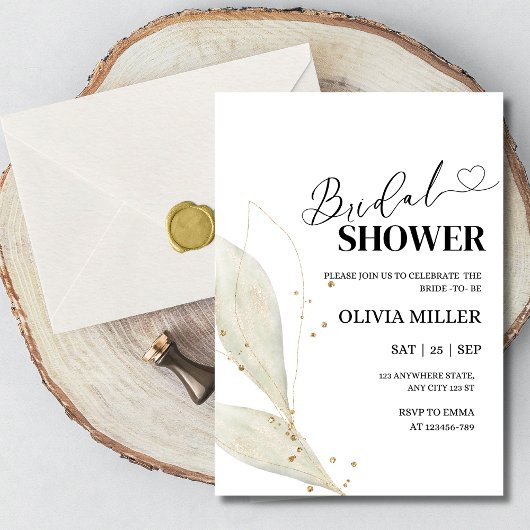 Minimalistische bruids douche uitnodiging Modern E