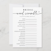 Minimalistische bruids woord scamble spel Kaart (Voorkant)