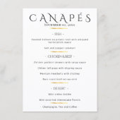 Minimalistische Bruidsborrel Hapjes Zwart Wit Menu (Achterkant)