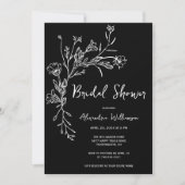 Minimalistische Bruidsbruiloft Wildflowers Kaart (Voorkant)