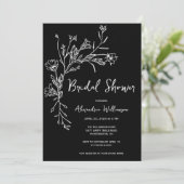 Minimalistische Bruidsbruiloft Wildflowers Kaart (Staand voorkant)