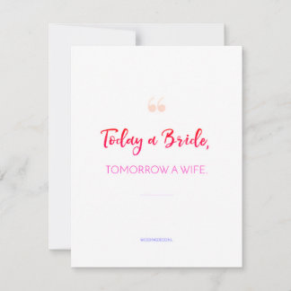 Minimalistische bruidscitaat grafiek feestdagenkaart