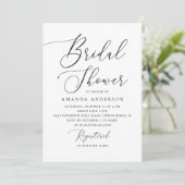 Minimalistische Bruidsdouche | Elegant Zwart en Wi Kaart (Staand voorkant)