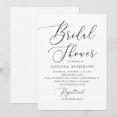 Minimalistische Bruidsdouche | Elegant Zwart en Wi Kaart (Voorkant / Achterkant)