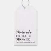 Minimalistische Bruidsdouche Gift Tag Cadeaulabel (Voorkant)