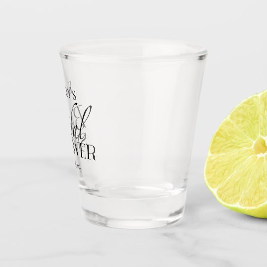 Minimalistische bruidsdouche in zwart-wit shot glas (Rechts)