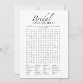 Minimalistische Bruidsdouche Woordzoekspel Kaart (Voorkant)