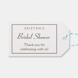 Minimalistische Bruidsfeest Bruine Moderne Trouwfe Cadeaulabel