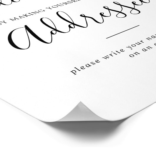 Minimalistische Bruidsjonker Uitnodiging Adres op Poster (Hoek)