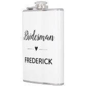 Minimalistische Bruidsman Gepersonaliseerd Heupfles (Links)