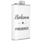 Minimalistische Bruidsman Gepersonaliseerd Heupfles (Rechts)