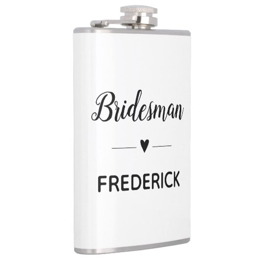 Minimalistische Bruidsman Gepersonaliseerd Heupfles (Rechts)