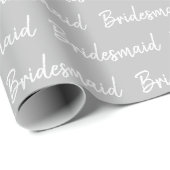 Minimalistische bruidsmeisje borstel script typogr cadeaupapier (Rol Hoek)