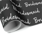 Minimalistische bruidsmeisje borstel script typogr cadeaupapier (Rol Hoek)