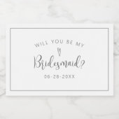 Minimalistische bruidsmeisje verzoek mini drank la sparkling wijnetiket (Enkel label)