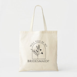 Minimalistische bruidsmeisjes voorstel Getuige van Tote Bag