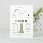Minimalistische bruidsmeisjeskaart met bruiloftsin kaart (Staand voorkant)