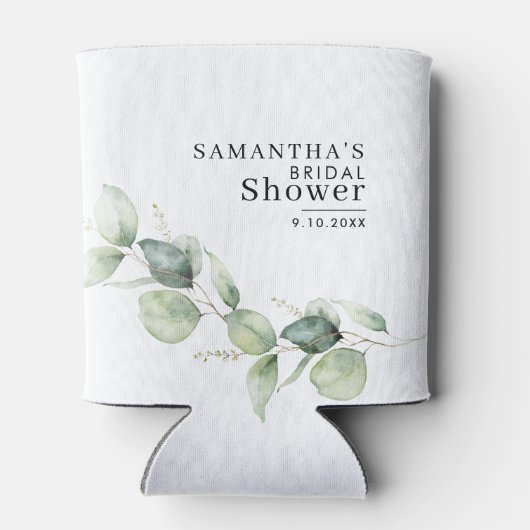 Minimalistische bruidsmeisjespicknick met eucalypt blikjeskoeler (Achterkant)