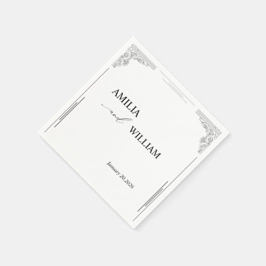 Minimalistische bruidspapier servetten (Hoek)