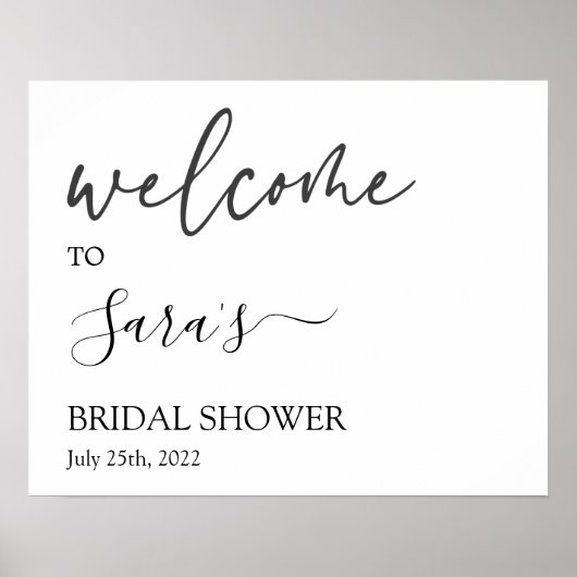 Minimalistische bruidsshower welkomstbord poster (Voorkant)