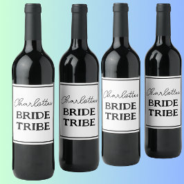 Minimalistische Bruidsstam Bachelorette Feest Wijn Etiket