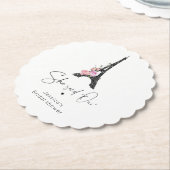 Minimalistische bruidswelkom met Eiffeltoren Parij Kartonnen Onderzetters (Gekanteld)